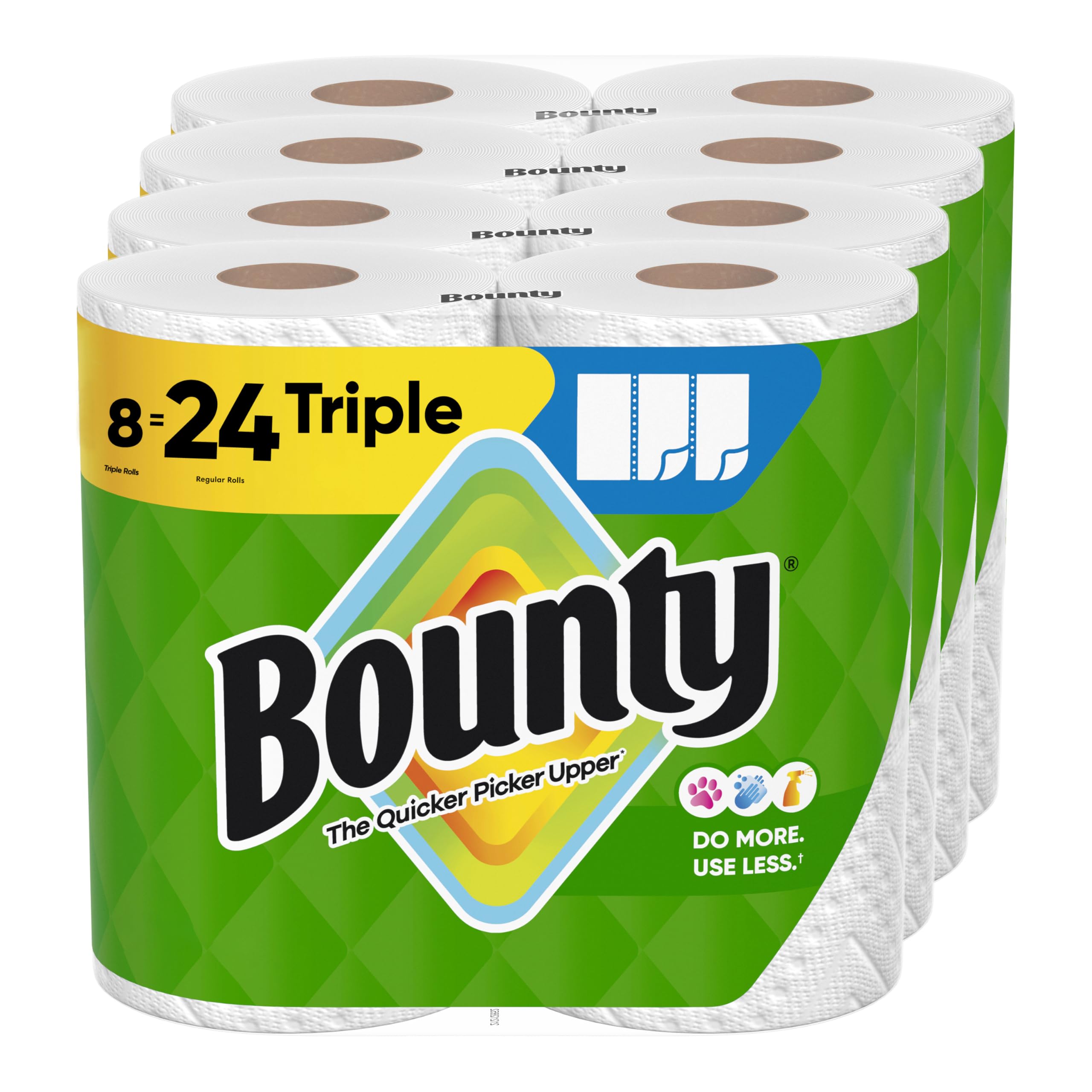 Bounty Select-A-Size Paper Towels, White, 8 Triple Rolls