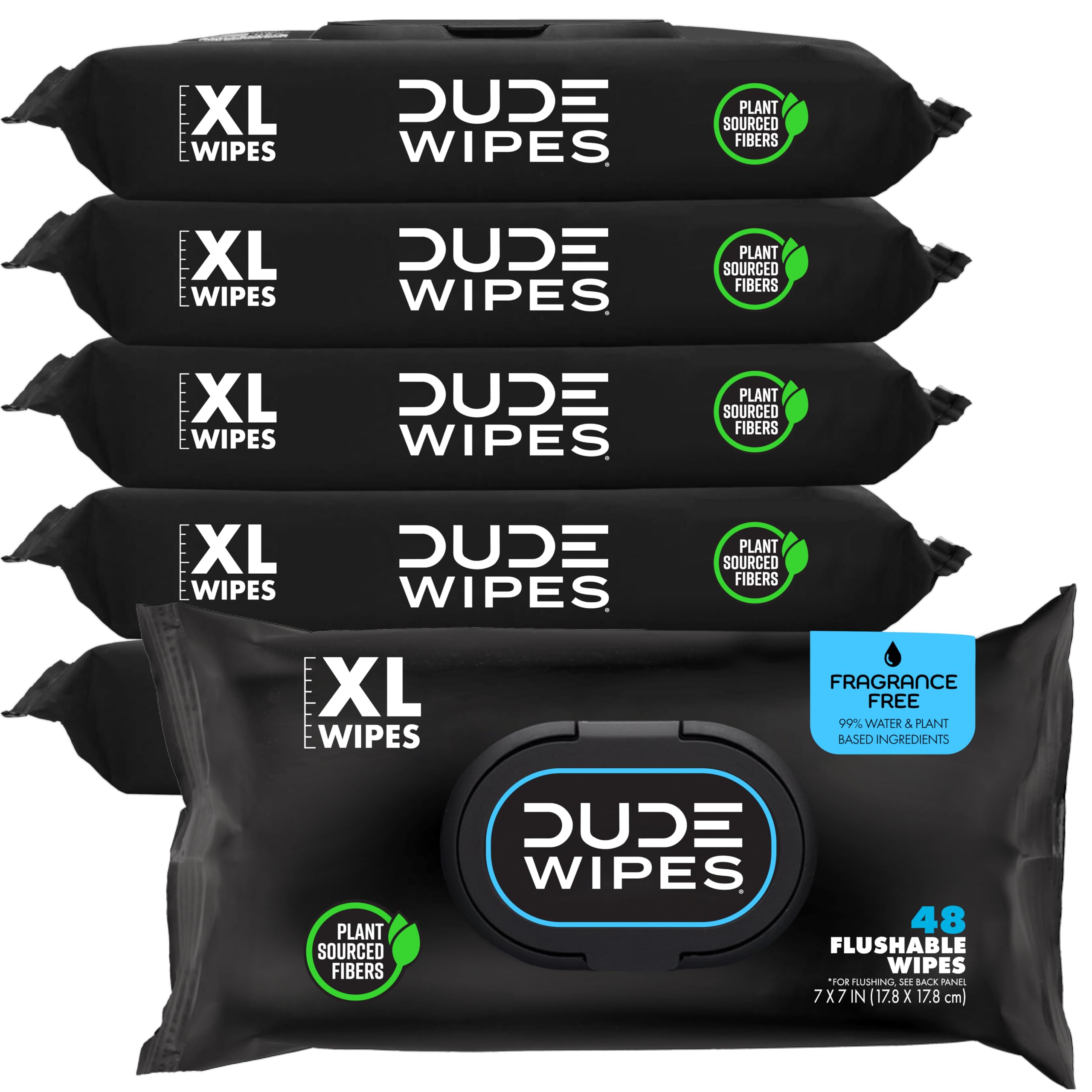 DUDE Wipes Unscented Adult Flushable Wet Wipes, Sensitive