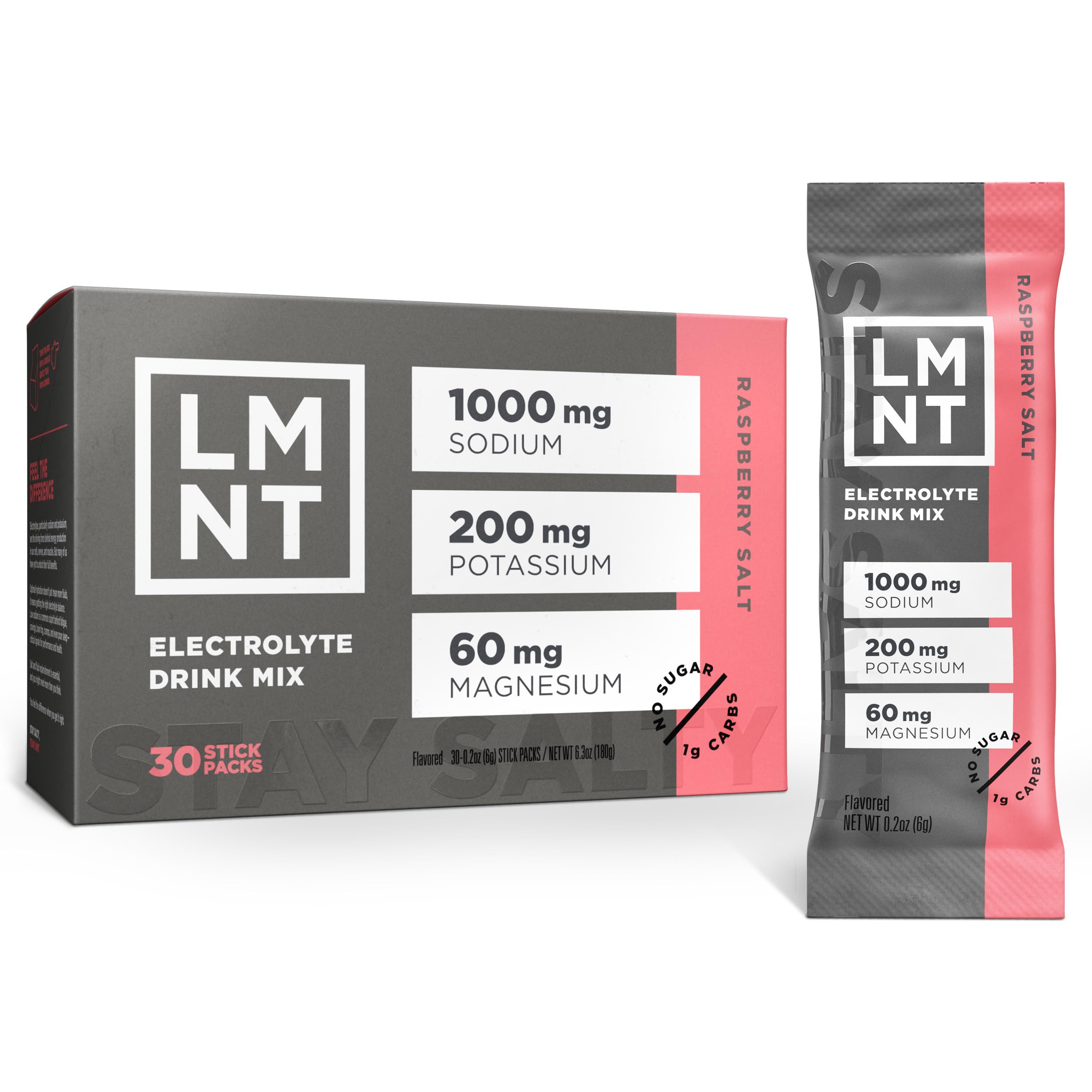LMNT Zero Sugar Electrolytes - Raspberry Salt | Drink Mix |
