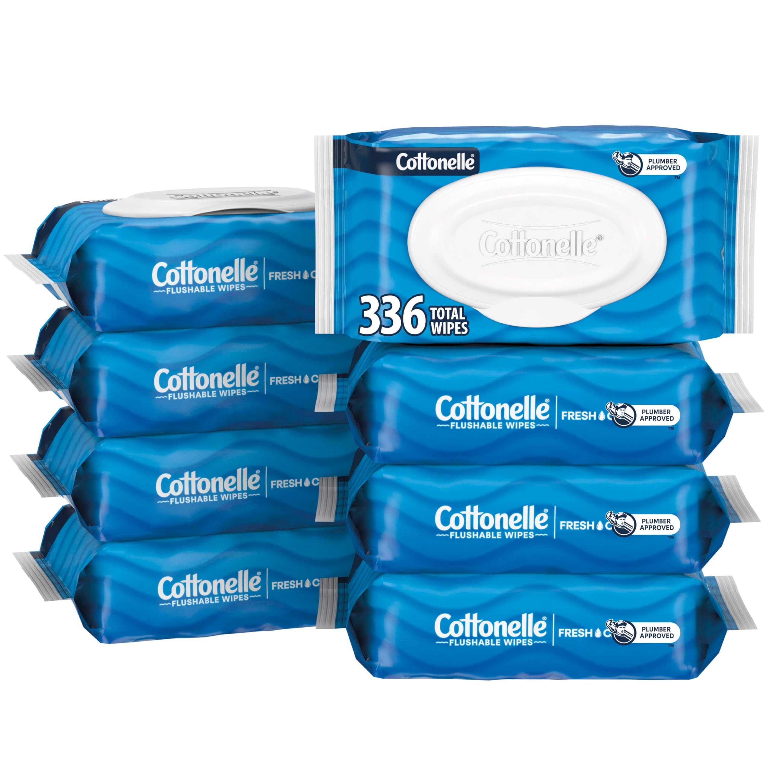 Cottonelle Fresh Feel Flushable Wipes, 8 Packs, 42 Wipes