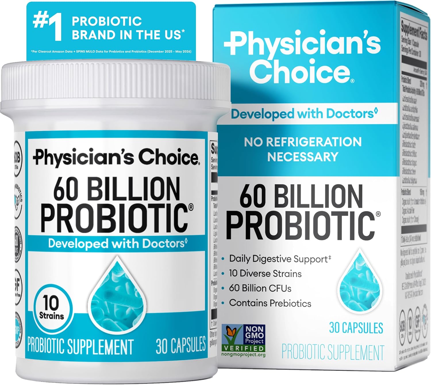 Physician's CHOICE Probiotics 60 Billion CFU - 10 Strains +