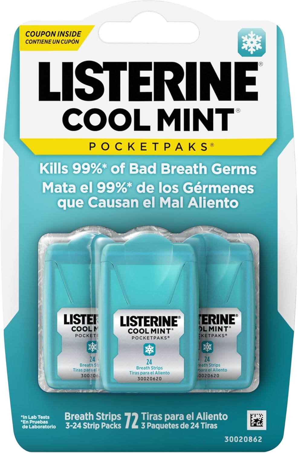 Listerine PocketPaks Breath Strips, Cool Mint, 24-Strip